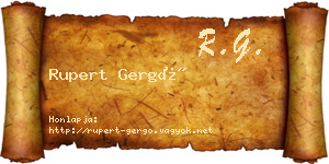 Rupert Gergő névjegykártya